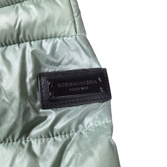 BCBG MAXAZRIA Puffer Jacket Womens Large Hooded Green Light Weight Down Filled - Picture 6 of 12